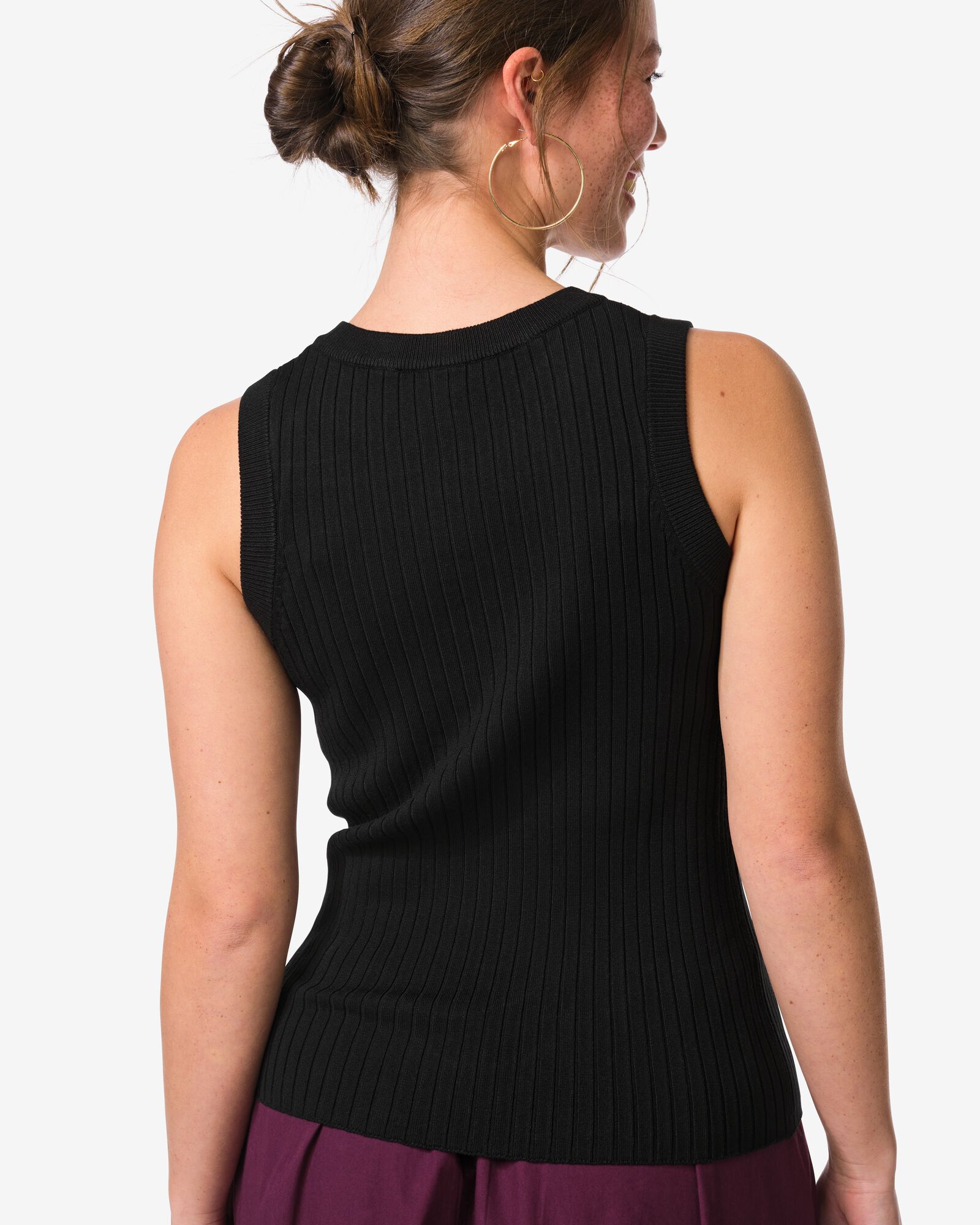 Damentop Frida, gerippt schwarz - 36304340BLACK - HEMA