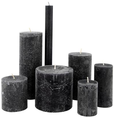 bougies rustiques anthracite - 1000015390 - HEMA