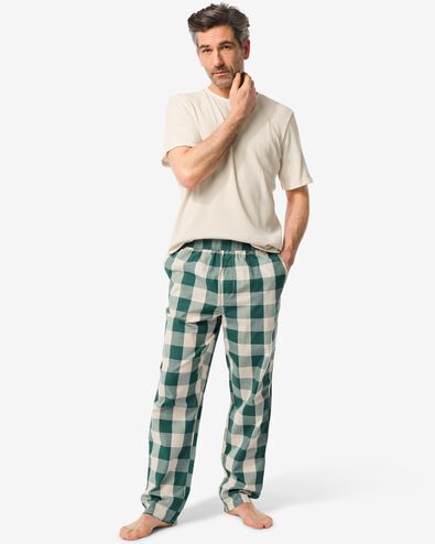 Herren-Pyjamahose, kariert, Baumwollpopeline grün S - 23650771 - HEMA