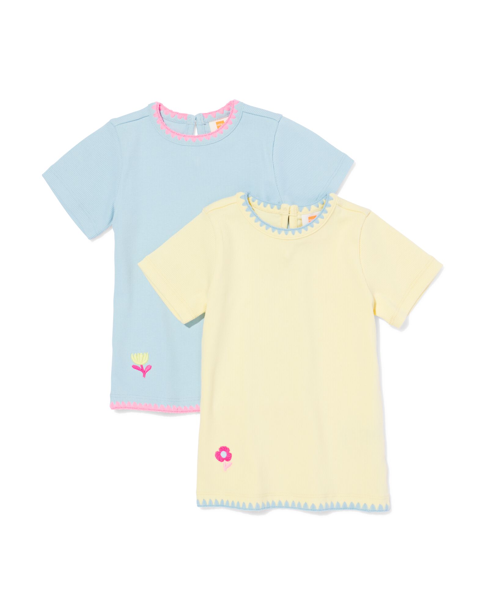 T-shirt b&eacute;b&eacute; c&ocirc;tel&eacute; - 2 pi&egrave;ces bleu bleu - 33085270BLUE - HEMA
