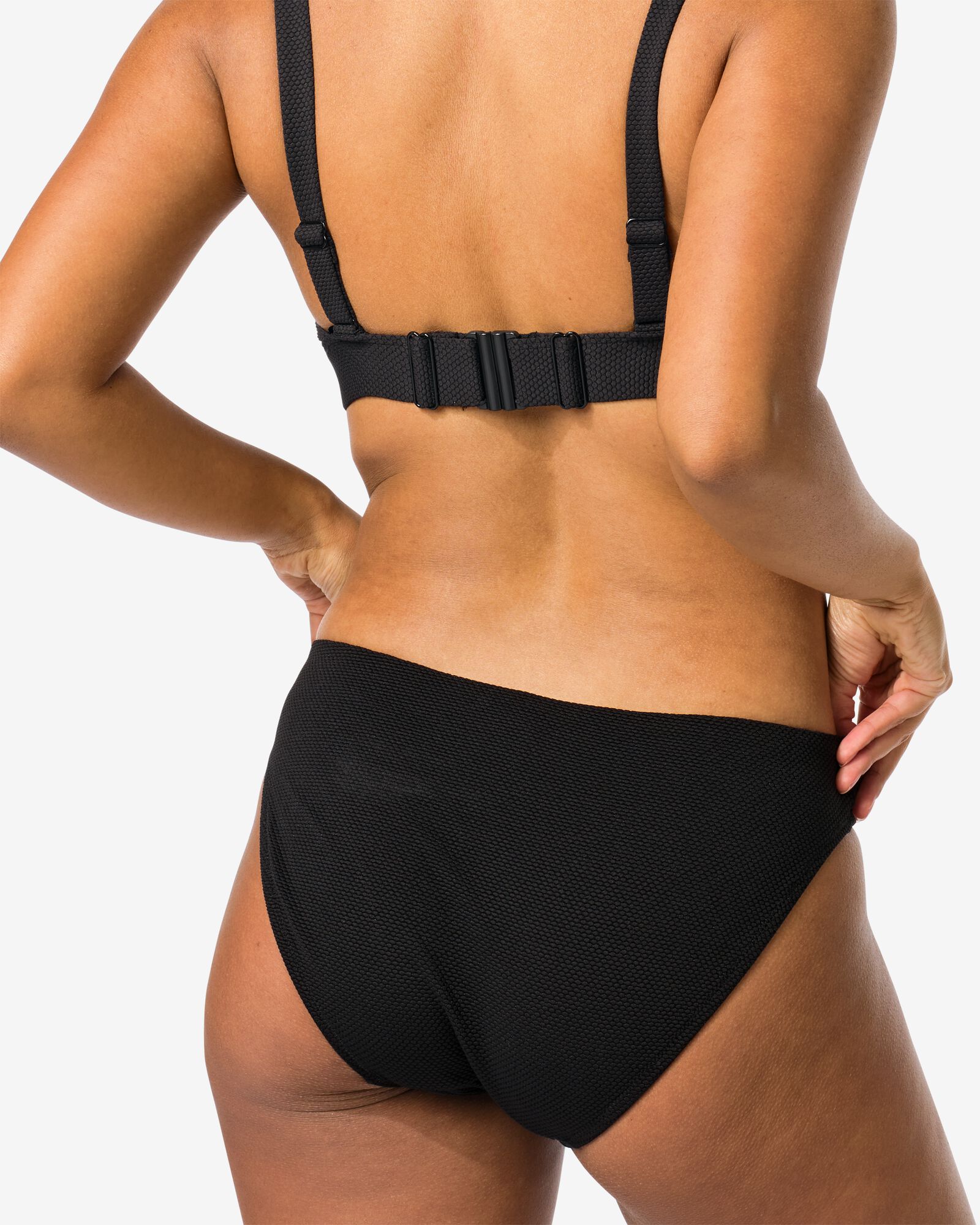 Damen-Bikinislip, mittelhohe Taille schwarz schwarz - 1000030441 - HEMA