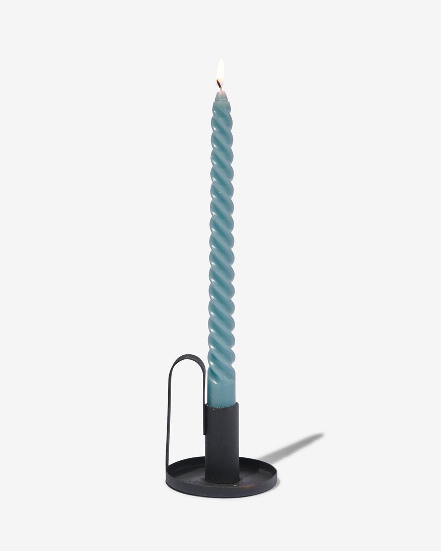 2 longues bougies d'intérieur torsadées Ø2x25 bleu - 13506008 - HEMA