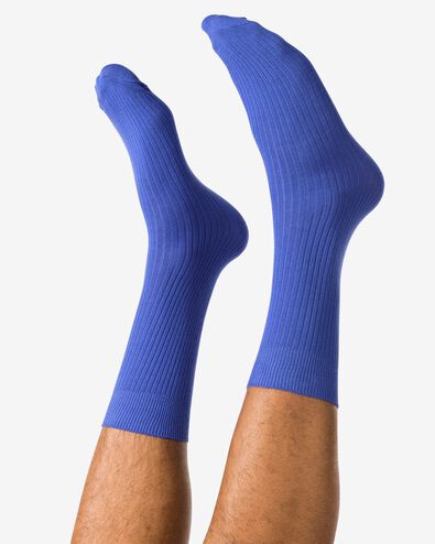 Herrensocken, gerippt knallblau - 4150365BRIGHTBLUE - HEMA