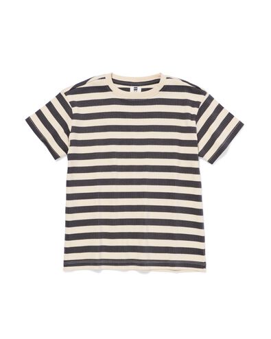 t-shirt enfant c&ocirc;tel&eacute; rayures gris fonc&eacute; - 30744407DARKGREY - HEMA