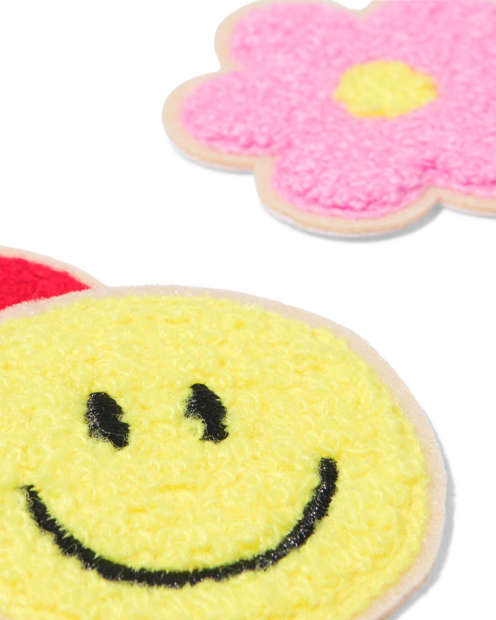 &eacute;cussons thermocollants 5x5cm joyeux - 3 pi&egrave;ces - 1400321 - HEMA