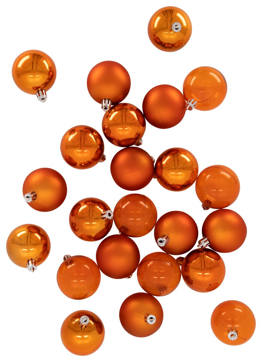 zaterdag Grand Huiskamer kerstballen plastic oranje - 44 stuks - HEMA