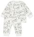 Velours-Baby-Pyjama, Bären eierschalenfarben - 1000020005 - HEMA