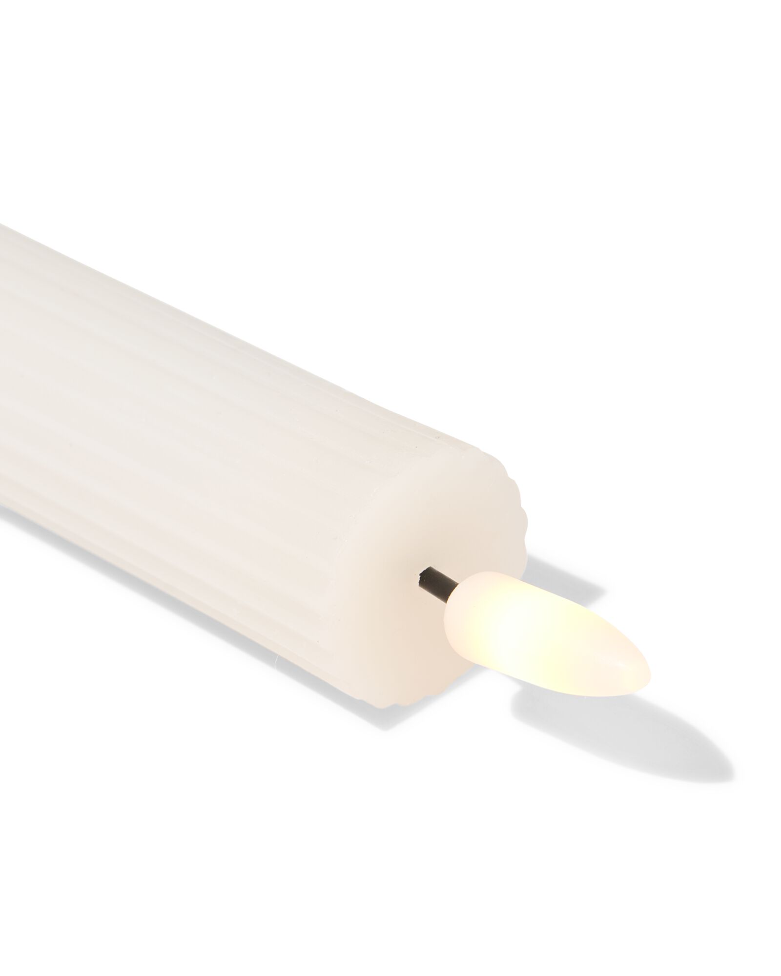 bougie domestique &agrave; led ⌀2,3x20cm nervur&eacute;e ivoire - 13550126 - HEMA