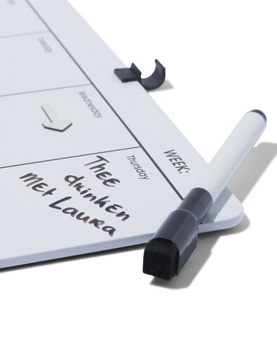 tableau magn&eacute;tique blanc 30x30 semainier - 14822218 - HEMA