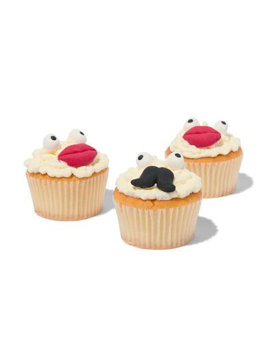 décoration en pâte à sucre yeux - lèvres - moustaches - 10250059 - HEMA