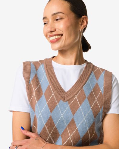 Damenpullunder Hailey, kariert taupe - 36204380TAUPE - HEMA