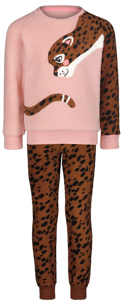 Kinder-Pyjama, Fleece, Leopardenmuster braun 122/128 - 23040064 - HEMA