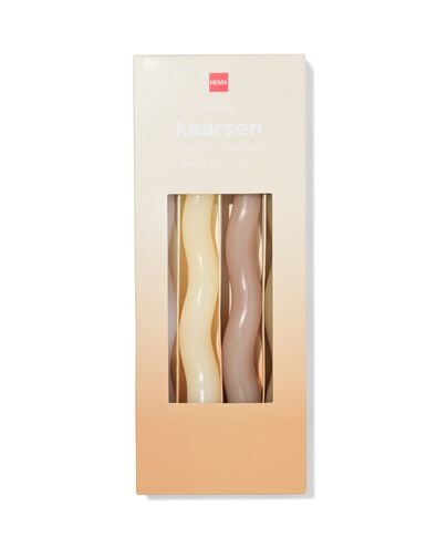 bougies longues ⌀2,2x25cm vague ivoire-naturel - 4 pi&egrave;ces - 13506150 - HEMA