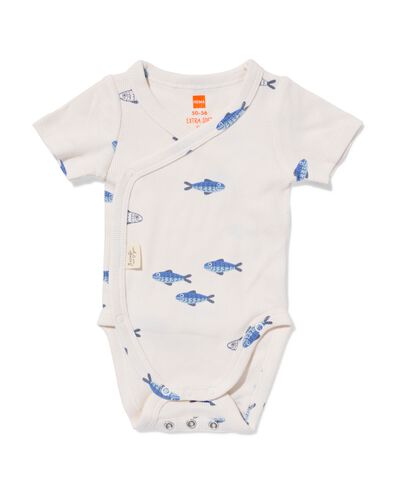 body crois&eacute; &eacute;volutif nouveau-n&eacute; c&ocirc;tel&eacute; petits crois&eacute;s &eacute;cru &eacute;cru - 33450810ECRU - HEMA