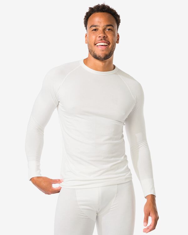 t-shirt thermique homme blanc blanc - 1000000963 - HEMA