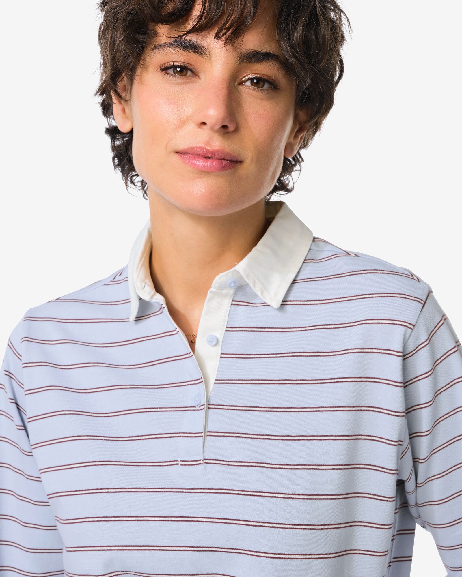 t-shirt femme Elif jersey ray&eacute;  bleu bleu - 36206880BLUE - HEMA