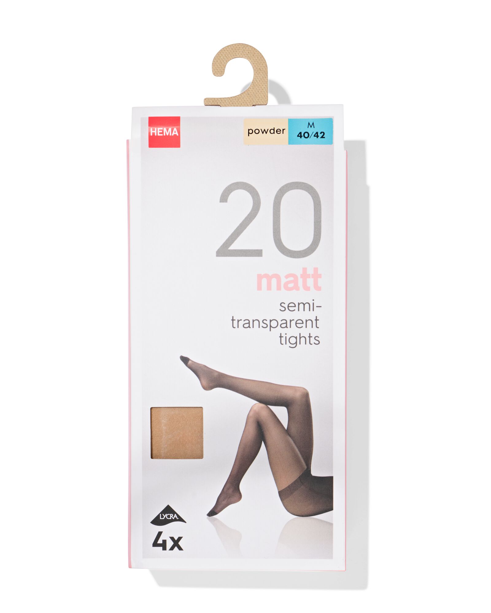 4 collants mats 20 deniers poudre poudre - 1000000744 - HEMA