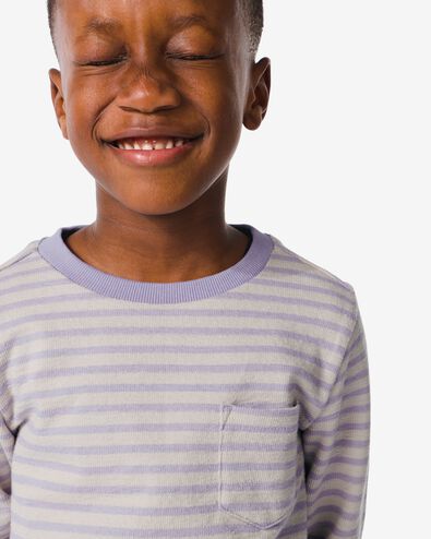 t-shirt enfant avec rayures violet 98/104 - 30778669 - HEMA