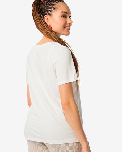 Damen-T-Shirt Danila, mit Bambus weiß XL - 36331384 - HEMA