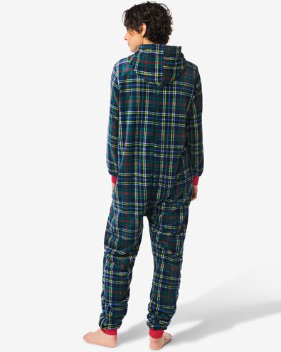 onesie War Child adulte carreaux bleu foncé - 23400535DARKBLUE - HEMA