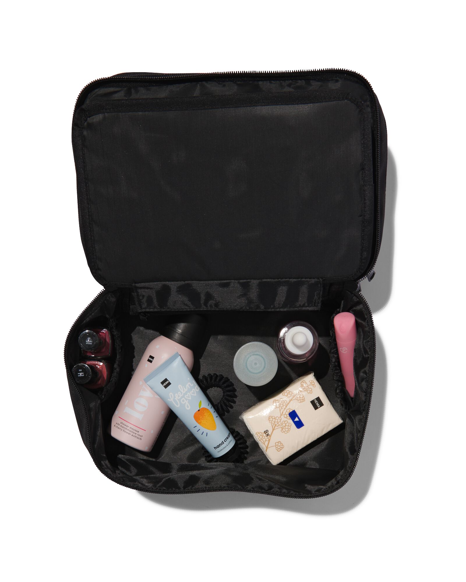 Beautycase mit Organizer, schwarz, 17 x 25 x 15 cm - 11890613 - HEMA
