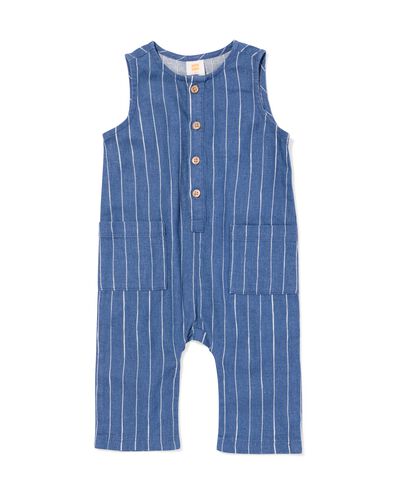 Baby-Jumpsuit, Leinen, gestreift blau blau - 33186270BLUE - HEMA