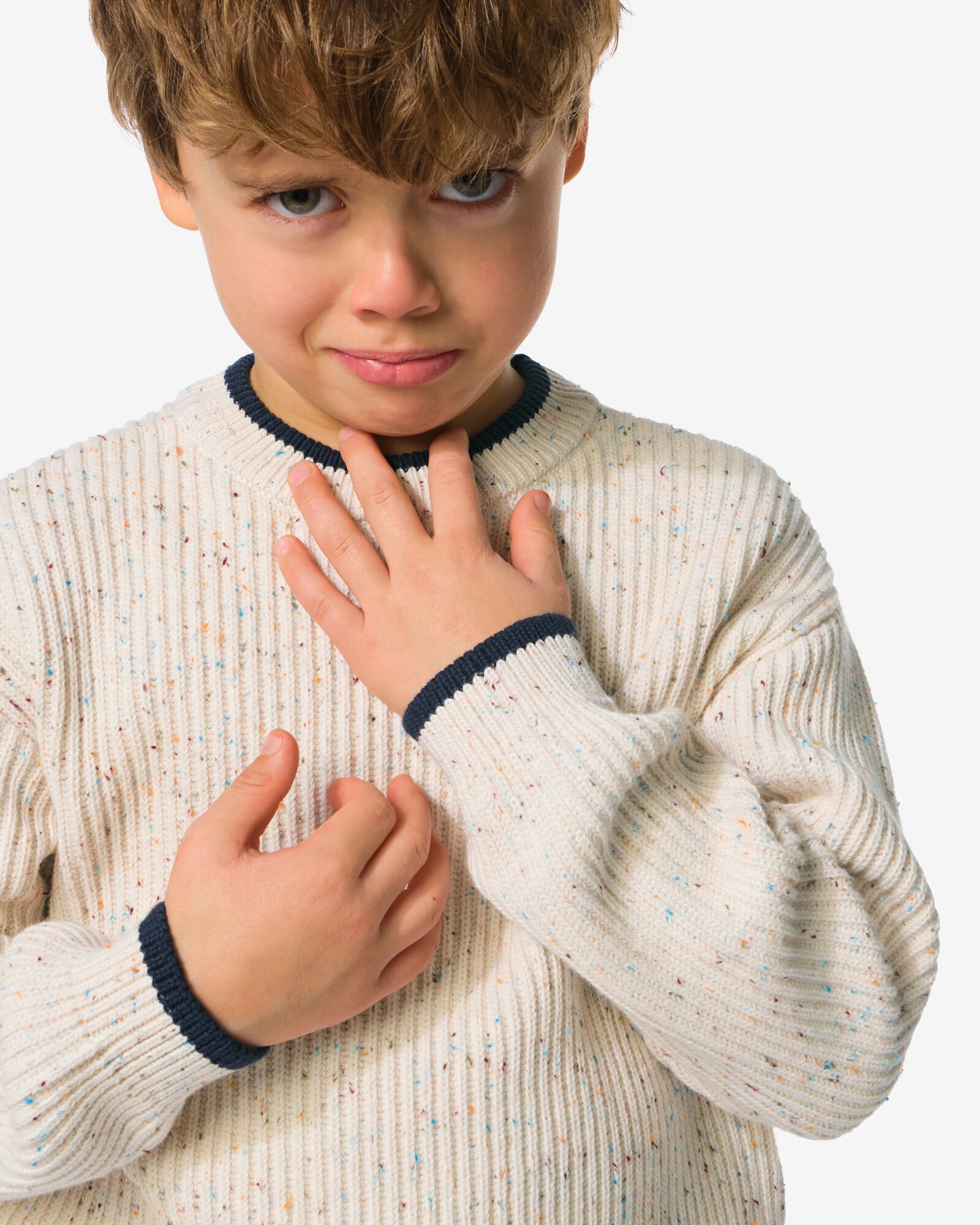 kindertrui grofgebreid &eacute;cru &eacute;cru - 30711204ECRU - HEMA