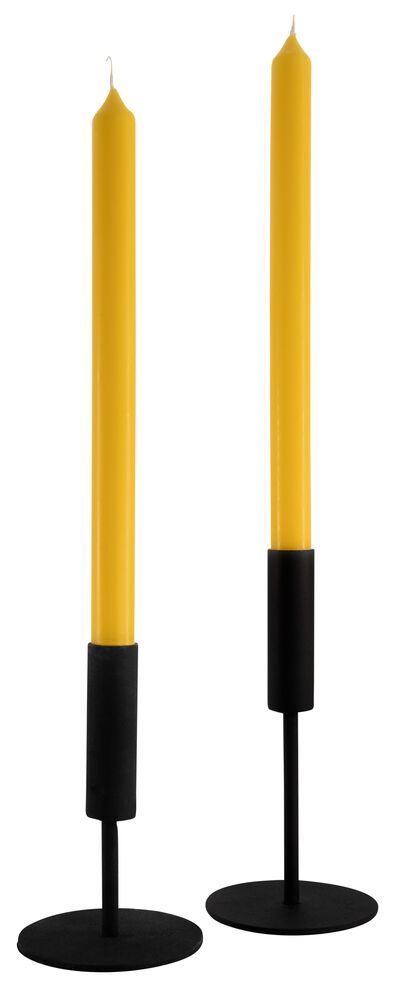 12 longues bougies dint&eacute;rieur &Oslash;2.2x29 jaune jaune 2,2 x 29 - 13502791 - HEMA