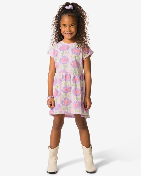 Kinderkleid in A-Linie, gebl&uuml;mt lila lila - 30865904LILAC - HEMA