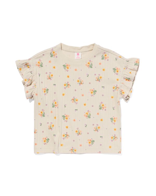 Kinder-T-Shirt, gerippt eierschalenfarben eierschalenfarben - 30863008OFFWHITE - HEMA