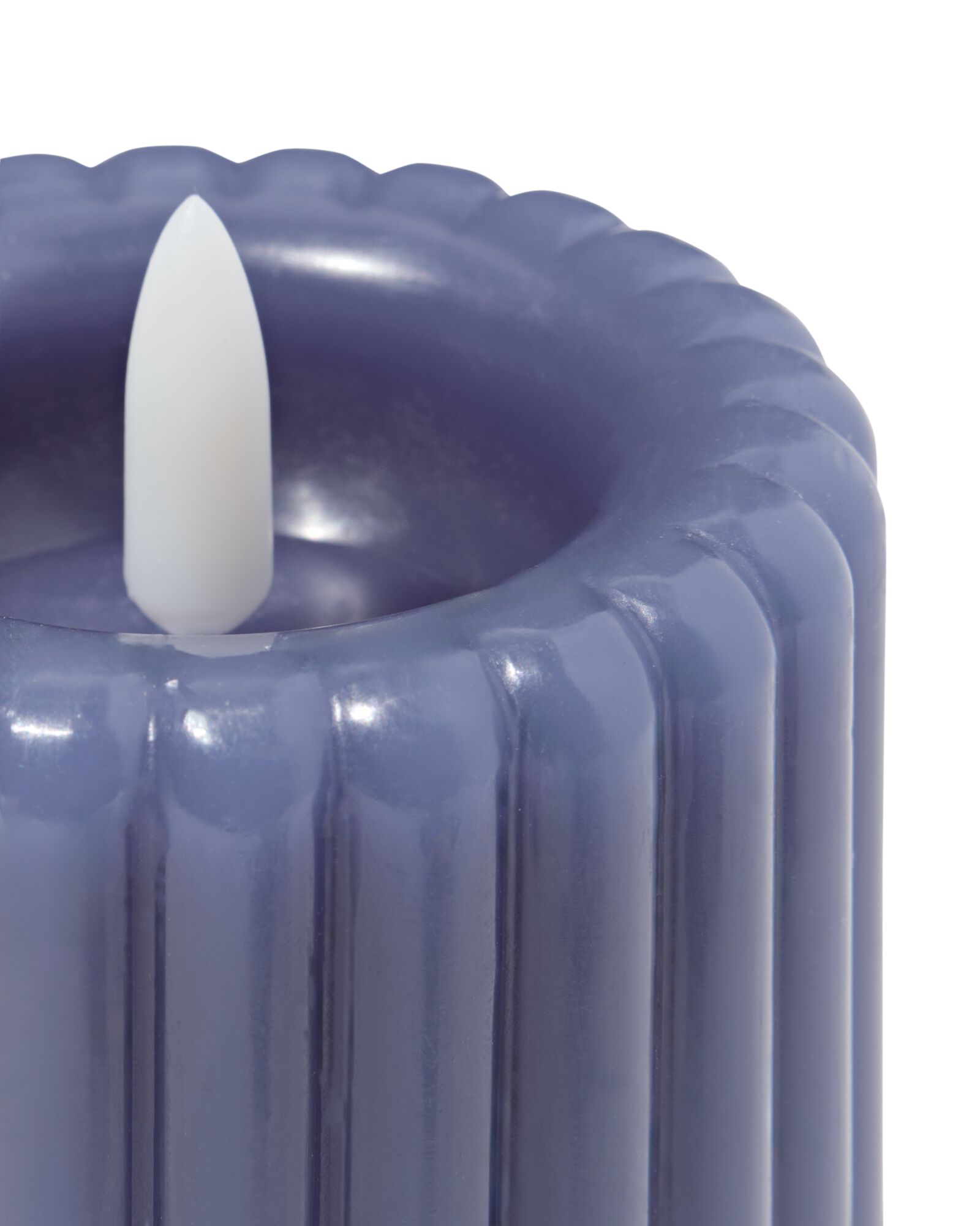 bougie led ⌀7,5x10cm bleue nervur&eacute;e - 13550129 - HEMA
