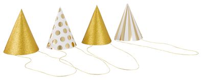8 chapeaux de fête Ø7.5x10 cm doré - 14200668 - HEMA