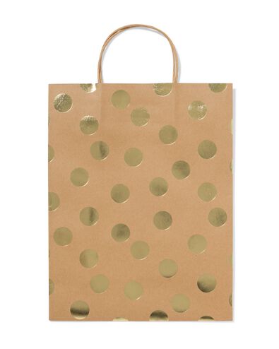 sac cadeau 24x11x31 cm kraft &agrave; pois - 14793264 - HEMA