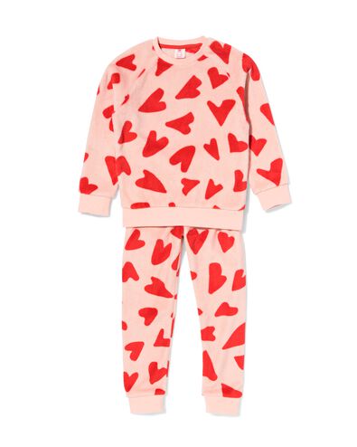 pyjama enfant en polaire avec c&oelig;urs rose rose - 23001840PINK - HEMA
