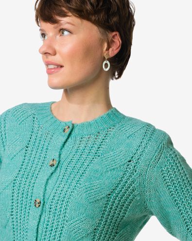 Damenstrickjacke Foxi, Feinstrick-Zopfmuster blau - 36207330BLUE - HEMA