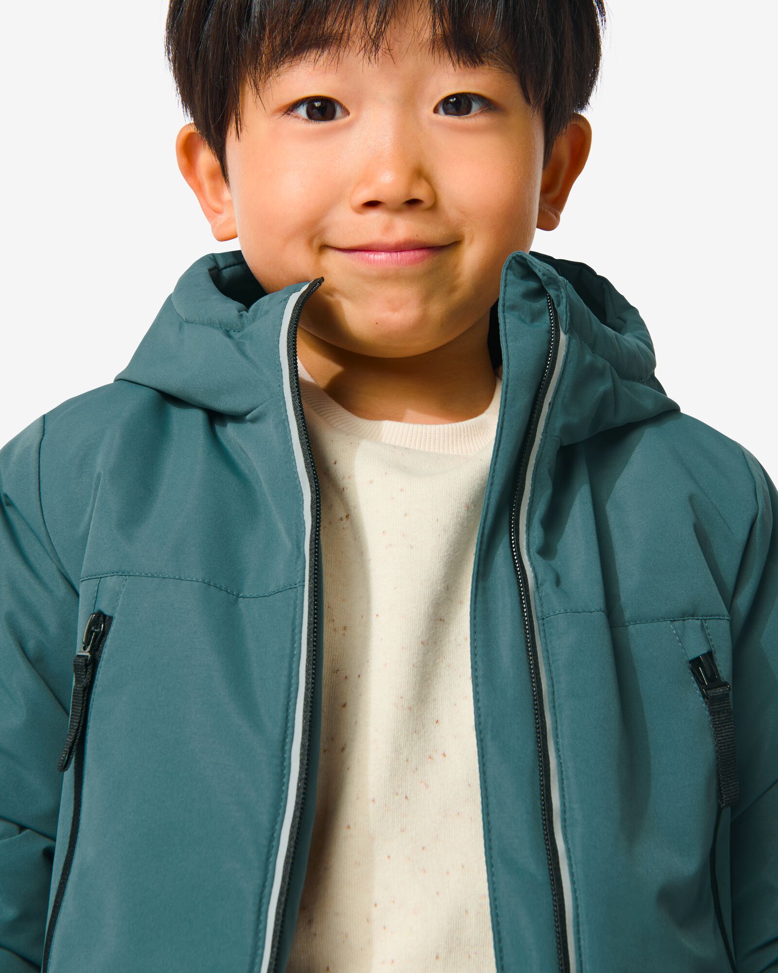 manteau enfant avec capuche bleu bleu - 1000032468 - HEMA