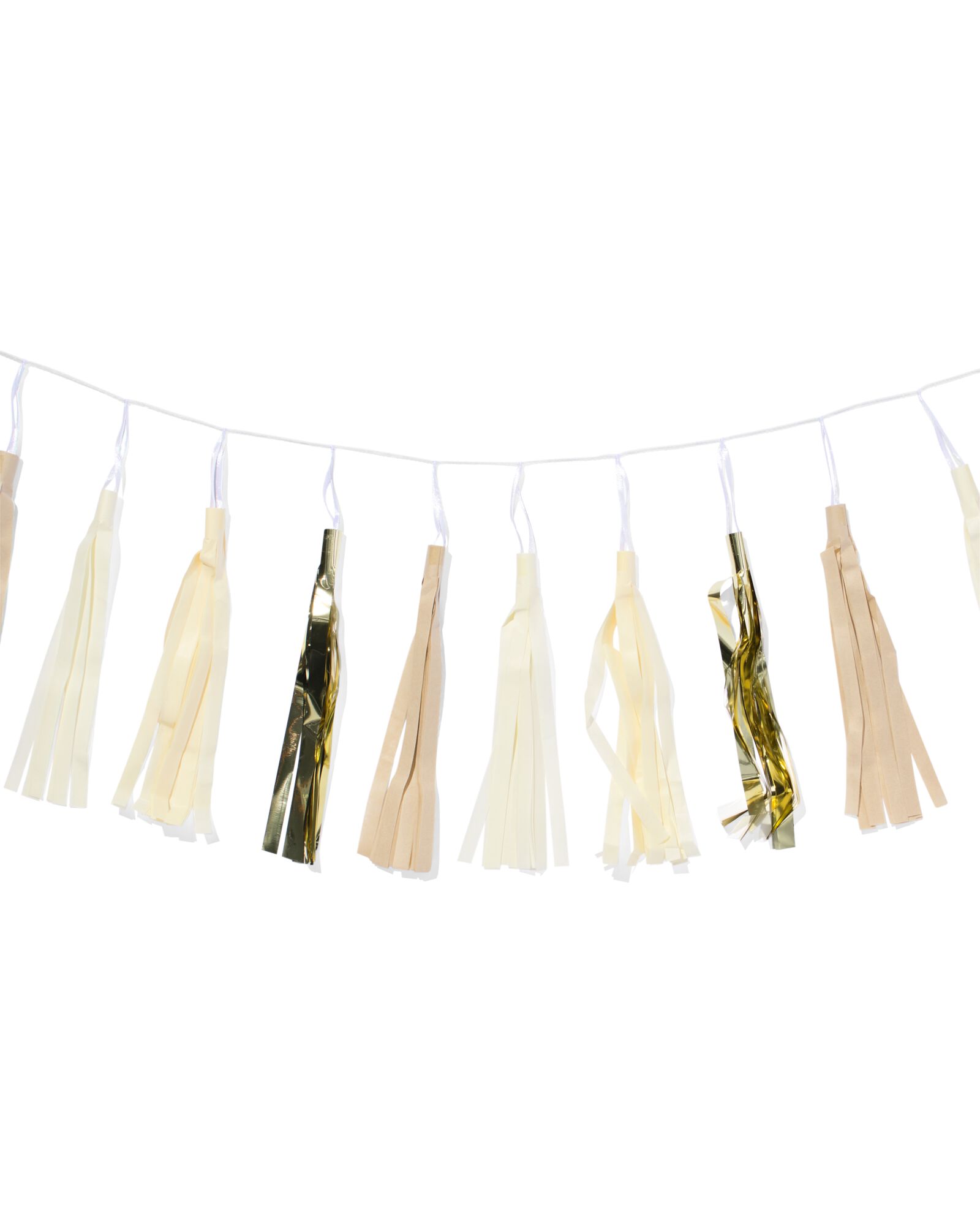 Slinger met kwastjes wit goud  3m - 14250262 - HEMA