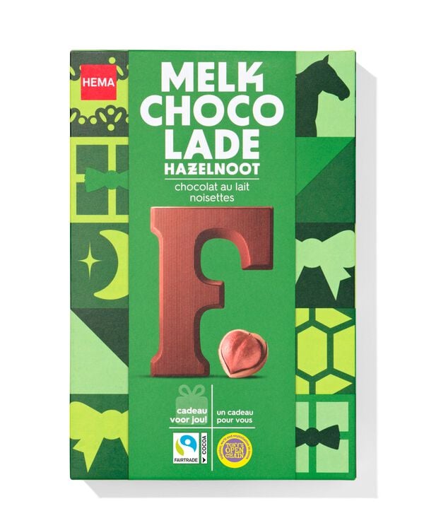 lettre en chocolat au lait noisette F 140g - 24414106 - HEMA