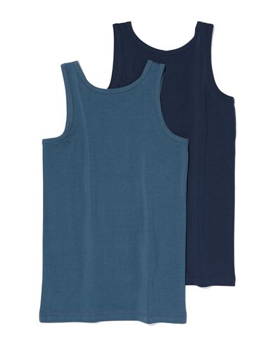 kinder hemden basic stretch katoen - 2 stuks blauw 146/152 - 19280792 - HEMA