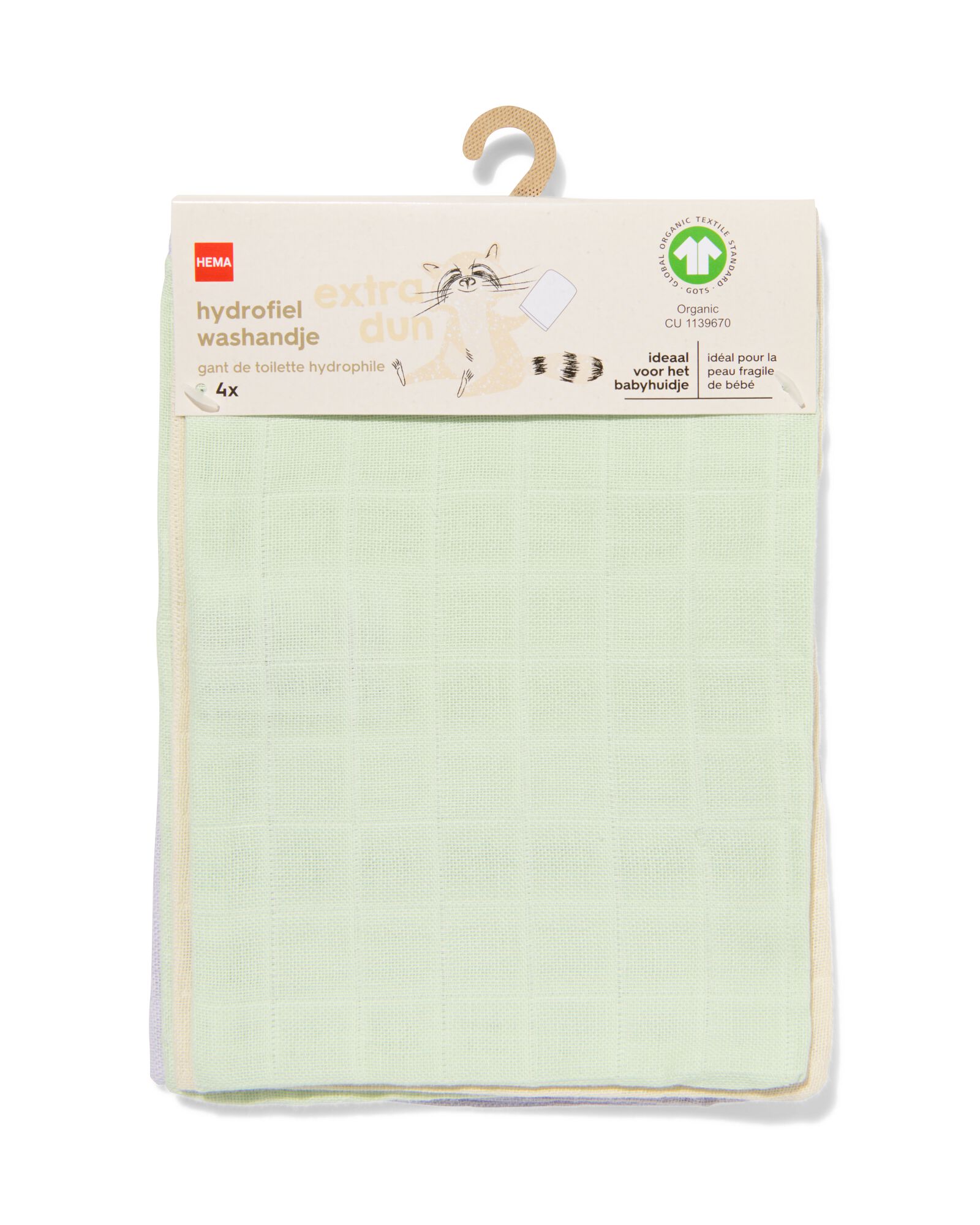 4 gants de toilette hydrophiles 15x20 relief - 33303730 - HEMA