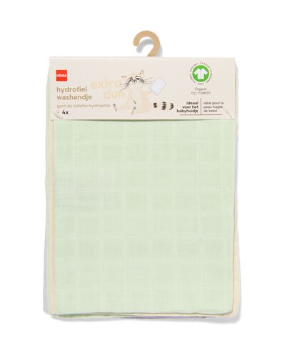 4 gants de toilette hydrophiles 15x20 relief - 33303730 - HEMA