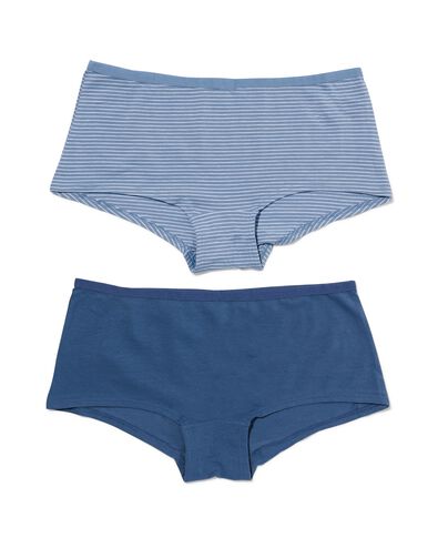 2 shorties femme coton stretch bleu bleu - 1000030354 - HEMA