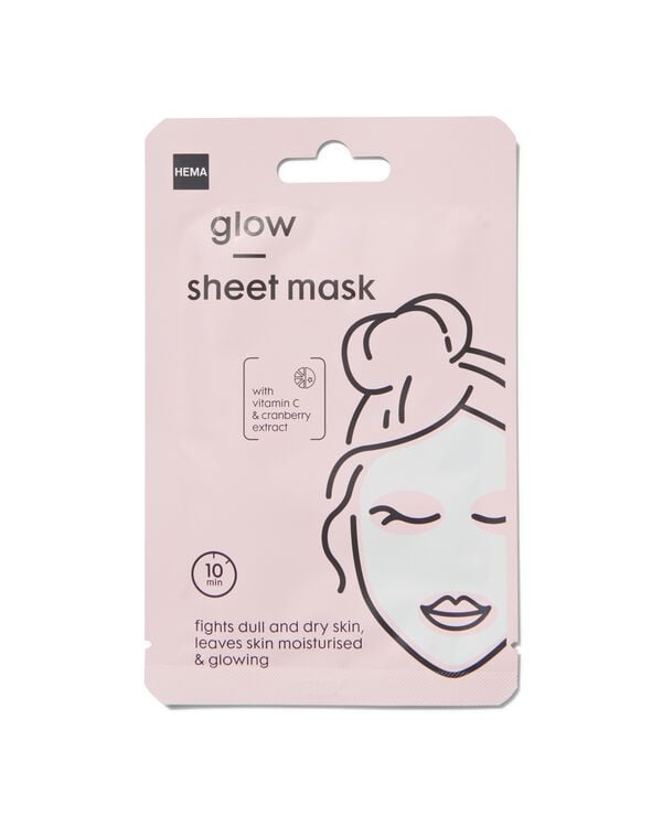 feuille masque visage - glow - 17860221 - HEMA