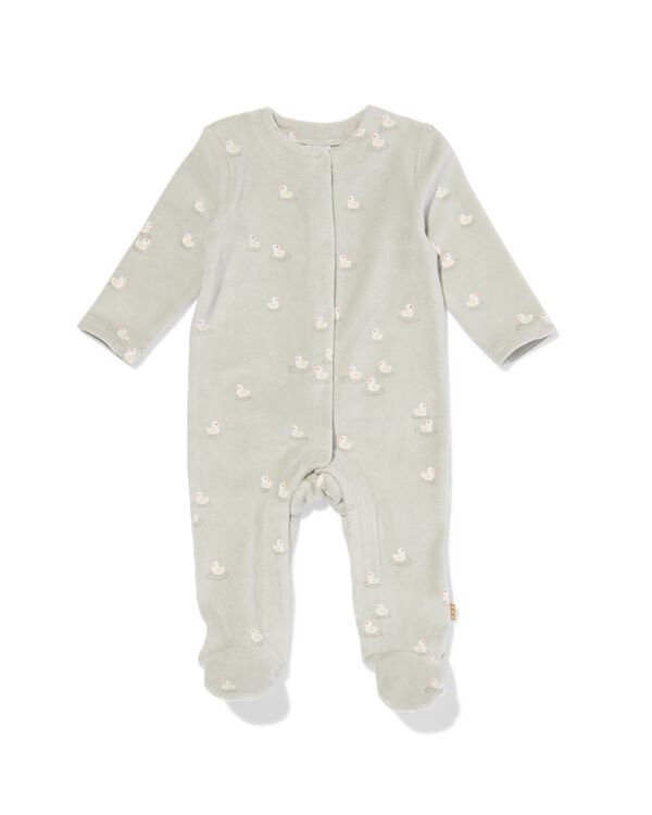 Newborn Strampler aus Rippsamt, Enten hellgr&uuml;n hellgr&uuml;n - 33443420LIGHTGREEN - HEMA