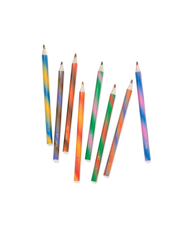 crayons marbr&eacute;s - lot de 8 - 15900208 - HEMA