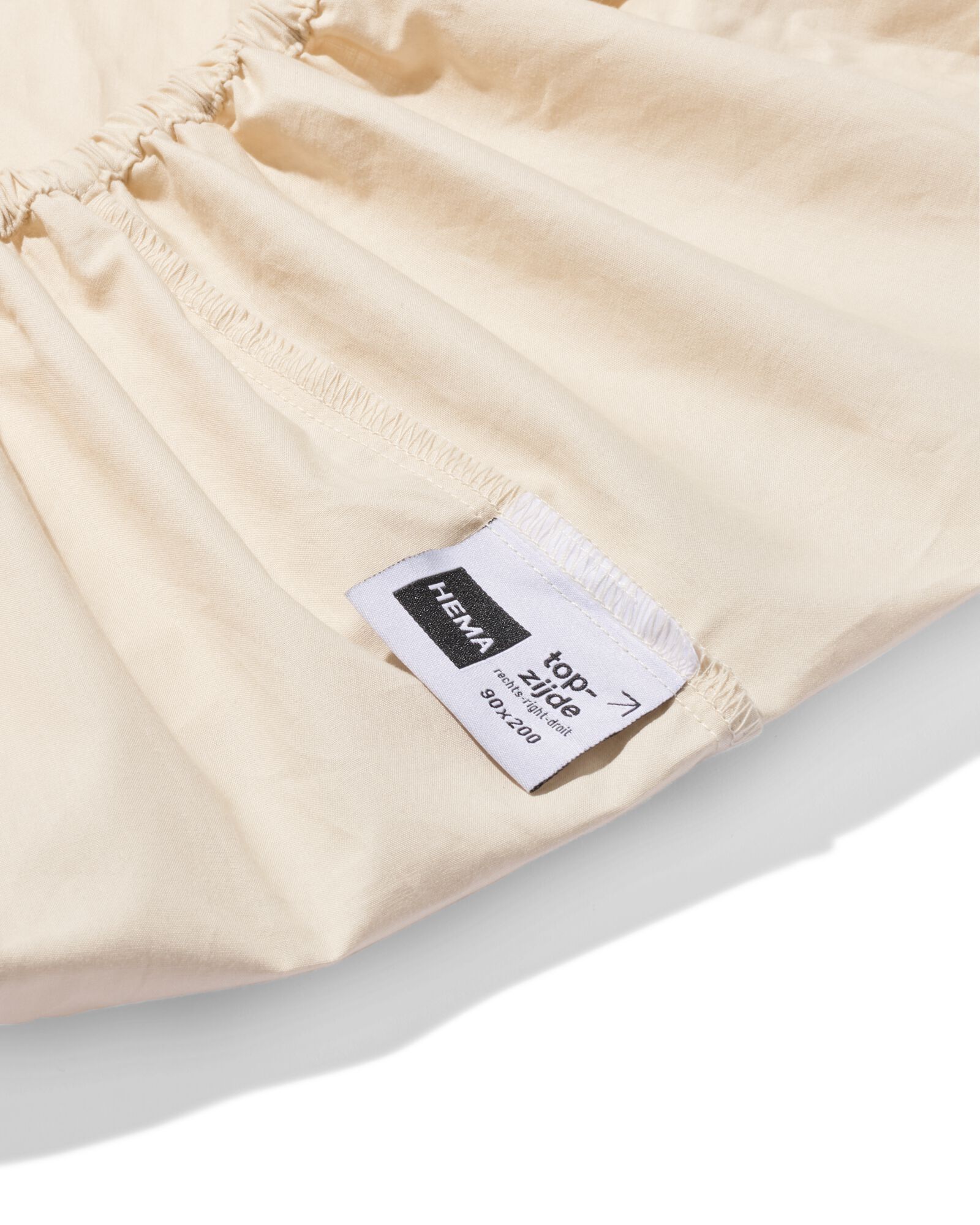 hoeslaken 160x200cm katoen percal greige - 5190232 - HEMA