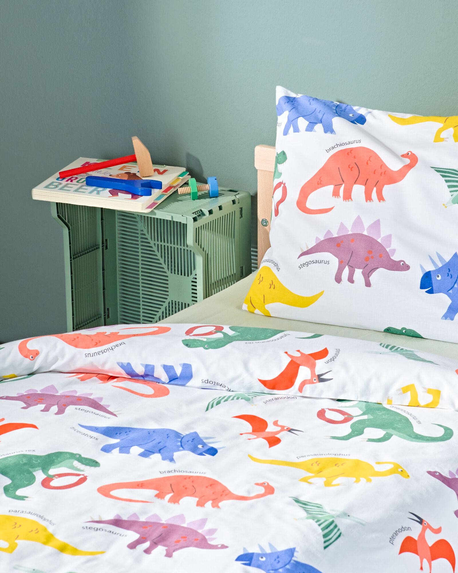 housse de couette coton doux enfant 140x200 dino - 5730215 - HEMA