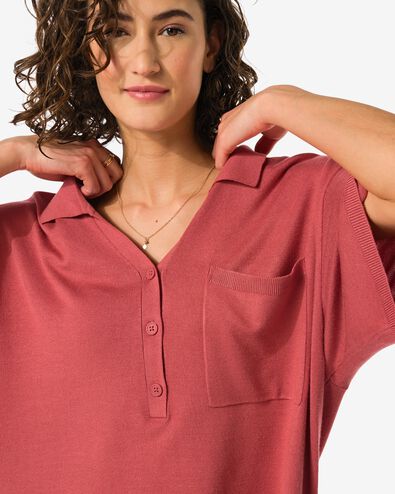pull femme en maille avec col polo Finley rouge rouge - 36239555RED - HEMA