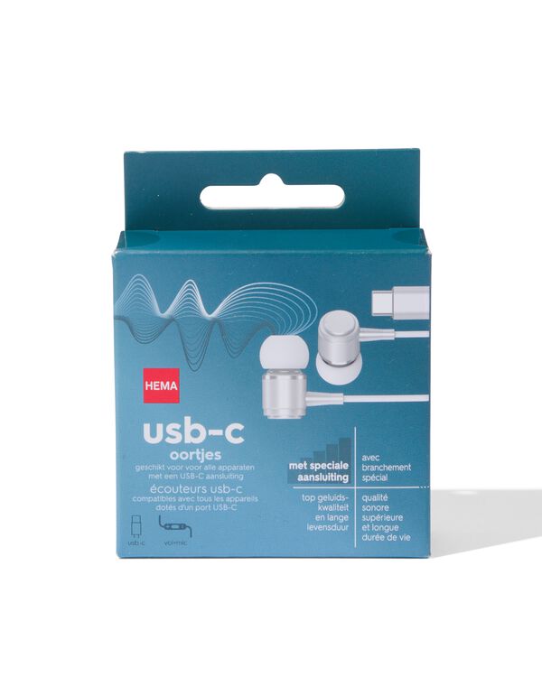 écouteurs intra-auriculaires USB-C blanc - 39600047 - HEMA