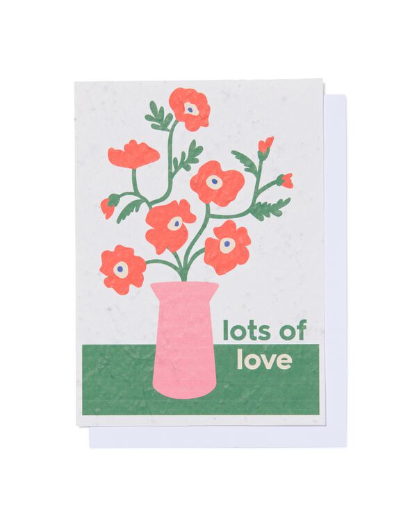 Grußkarte, Lots of Love, mit Blumensamen - 41860109 - HEMA